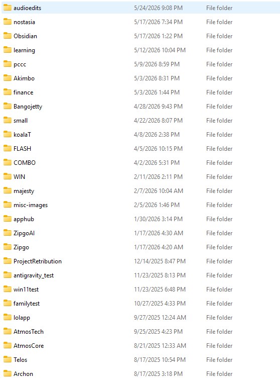 One of many project folders